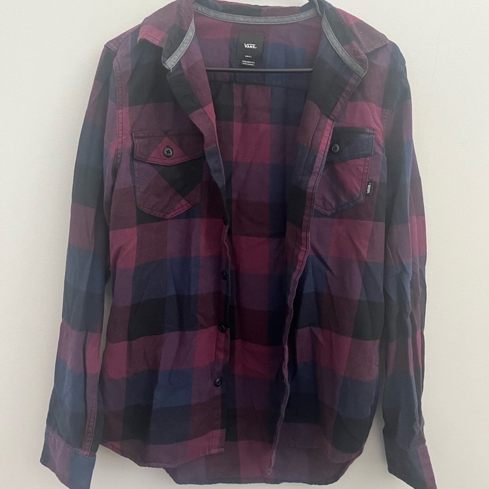 small vans purple & blue flannel